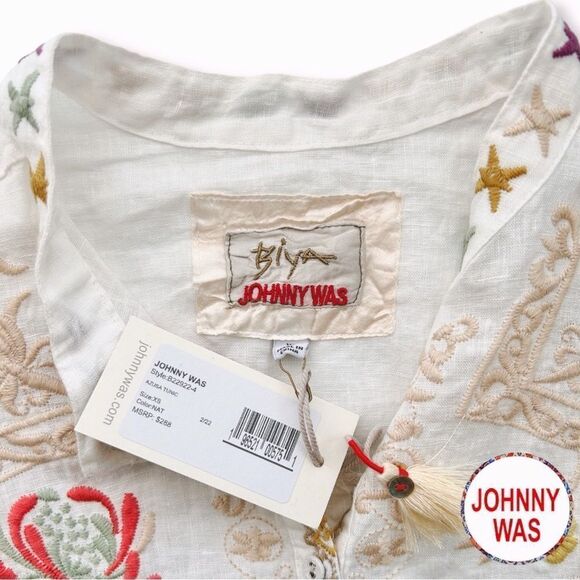 Johnny Was **NWT** Azusa Linen Tunic in Natural w/ Embroidery - Picture 7 of 7